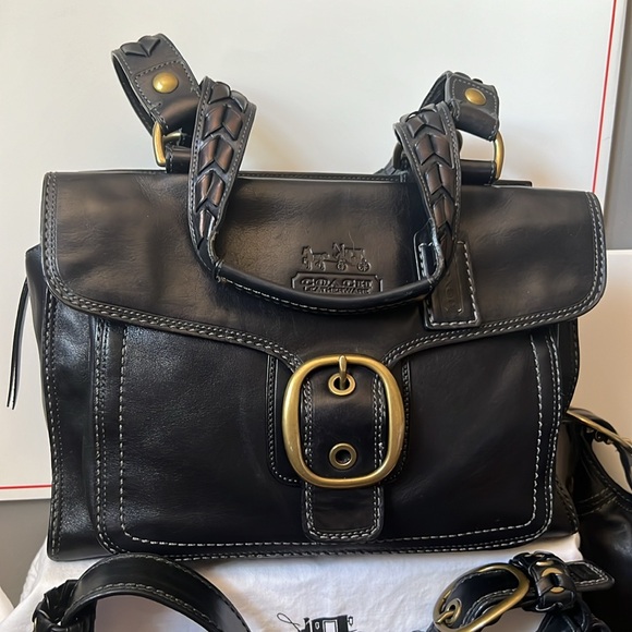 Coach Bleecker Black Leather Set - Shopper, Convertible Duffle, Demi Bag, Wallet - Picture 2 of 15
